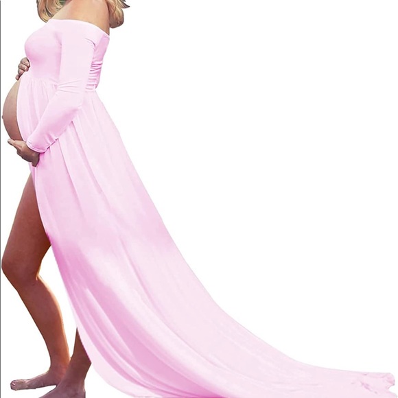 Pink Maternity Photoshoot Dress - Picture 2 of 4